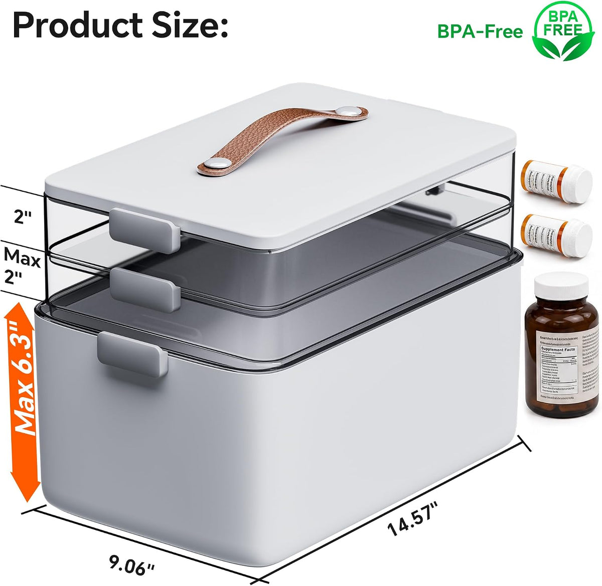 3-Tier Portable Medicine Organizer