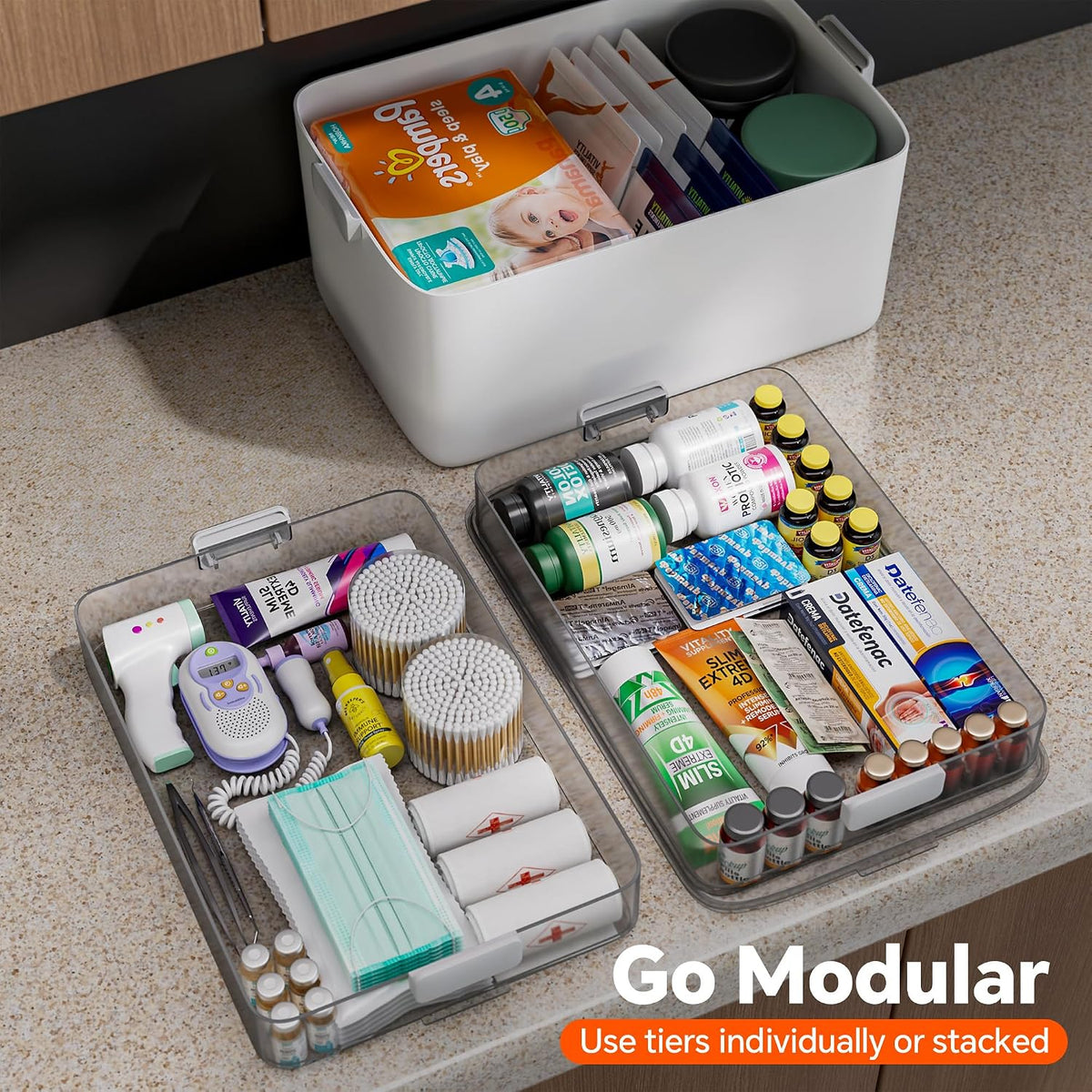 3-Tier Portable Medicine Organizer