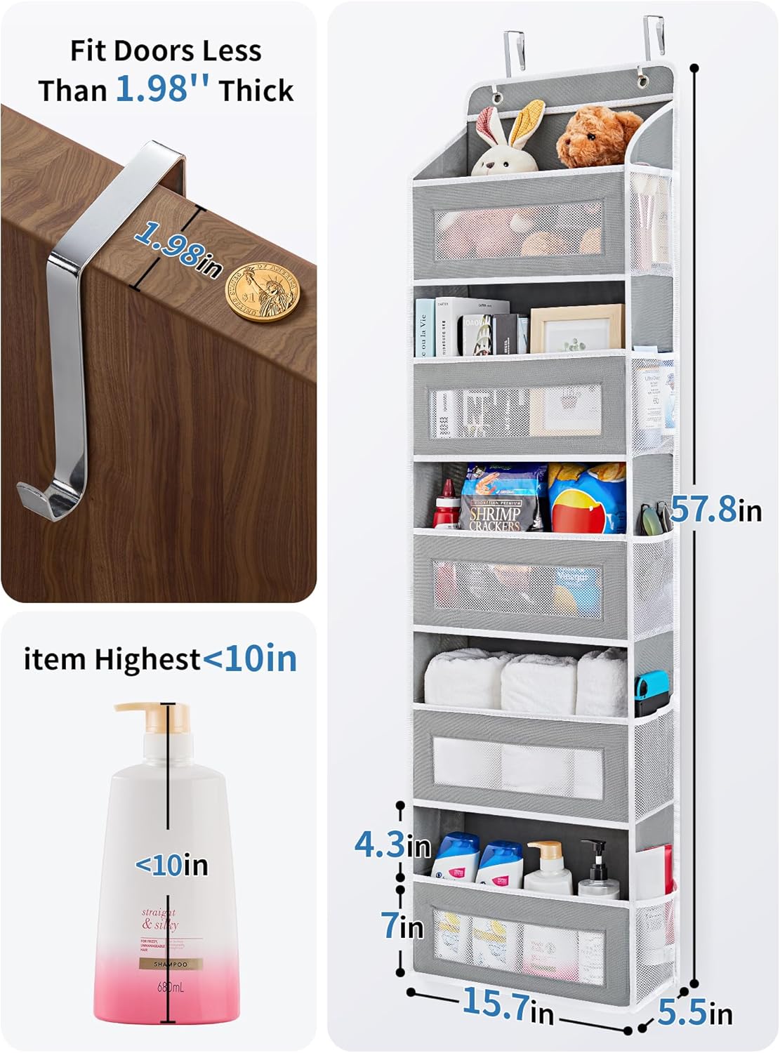 5-Shelf Over-the-Door Storage Organizer