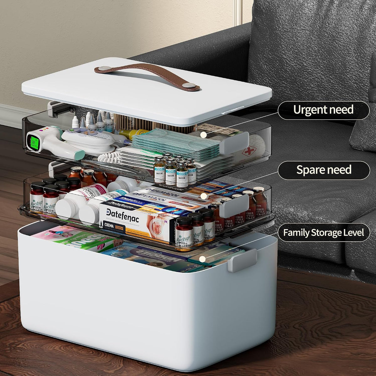 3-Tier Portable Medicine Organizer