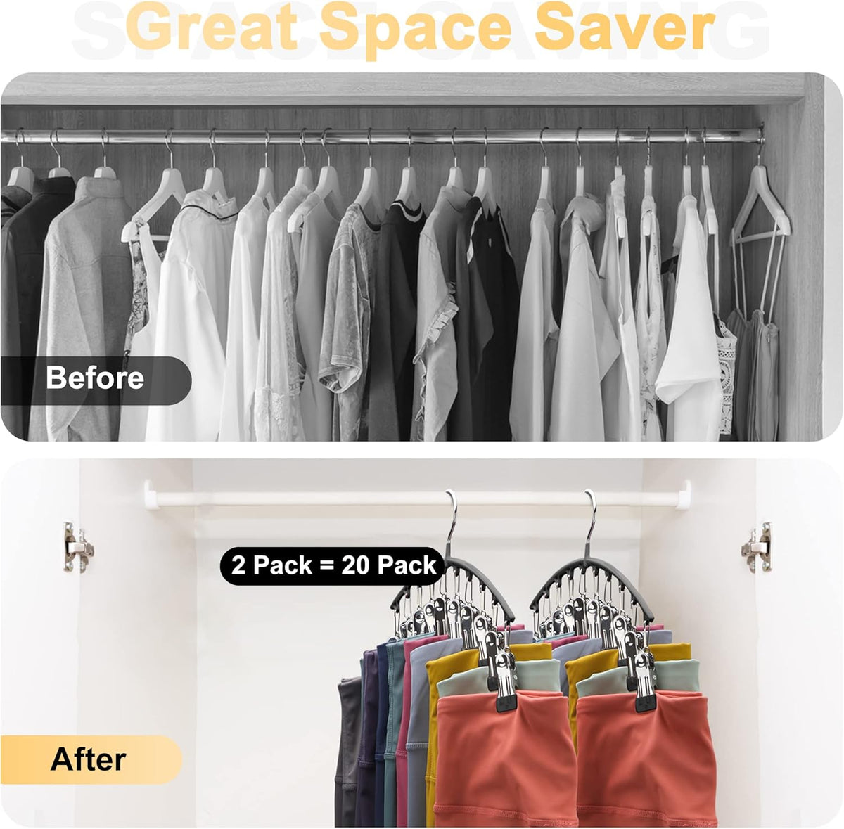 2-Pack Metal Legging Organizer Hangers - product photograph 3