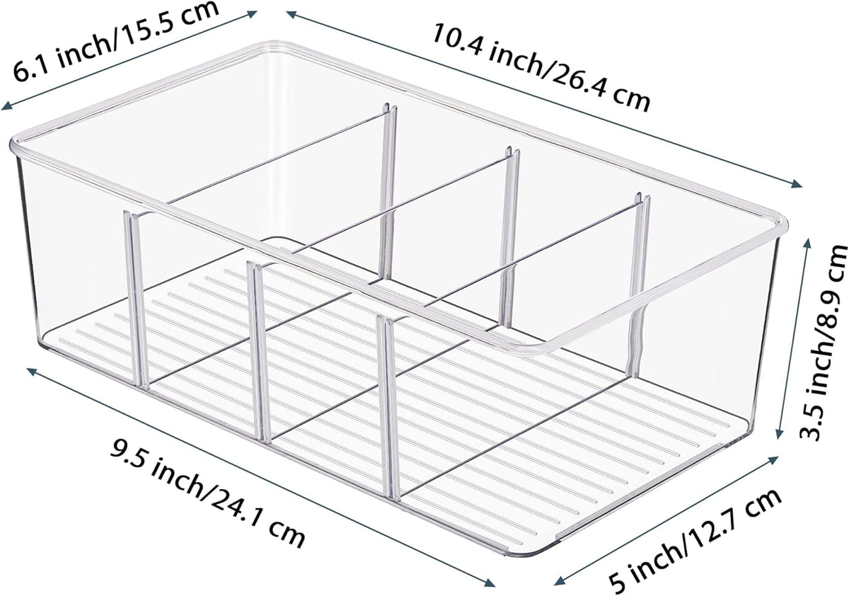 4-Compartment Food Storage Organizer Bins - 8 Pack - product photograph 3