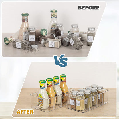 4-Compartment Food Storage Organizer Bins - 8 Pack - product photograph 5