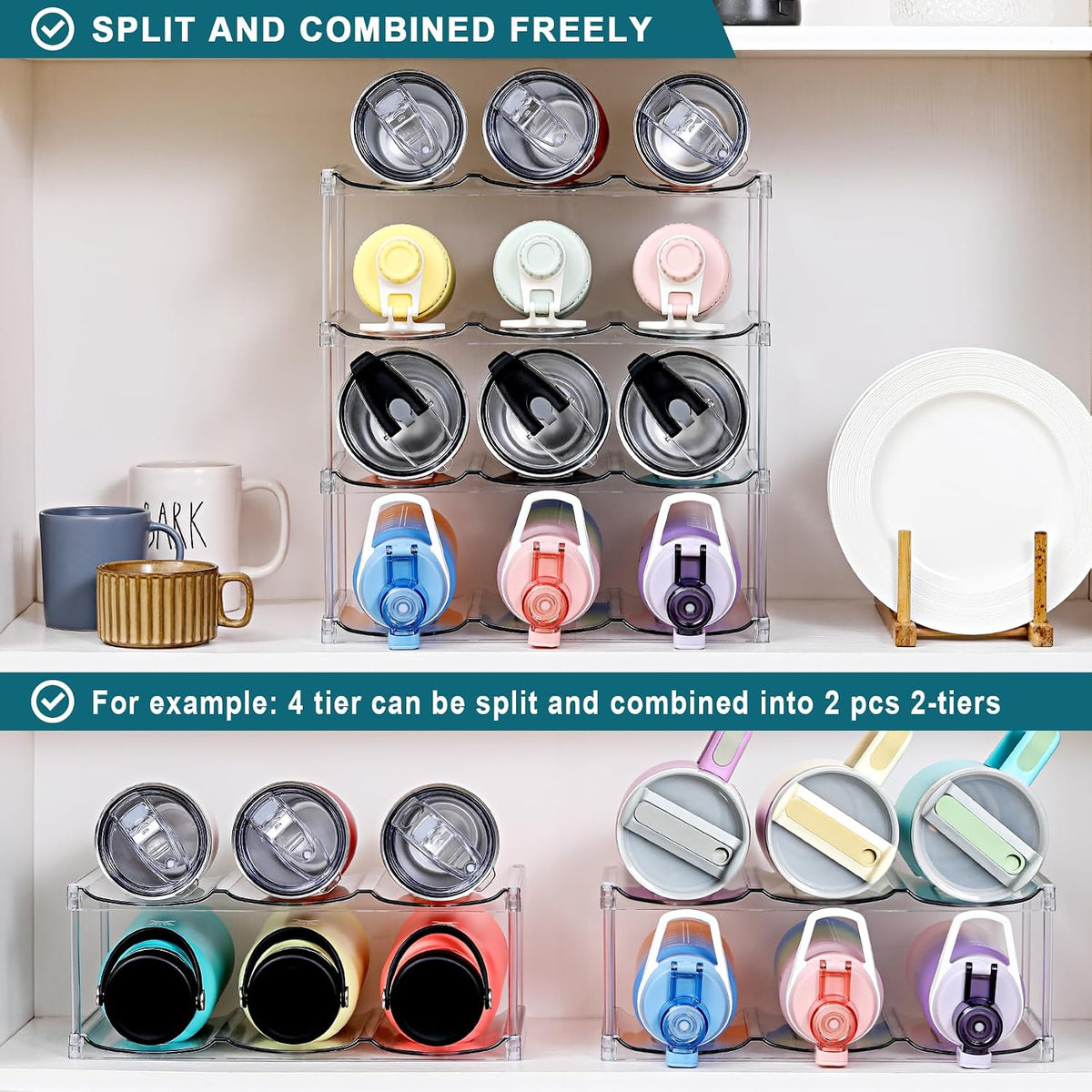 4-Tier Stackable Water Bottle Organizer - product photograph 3