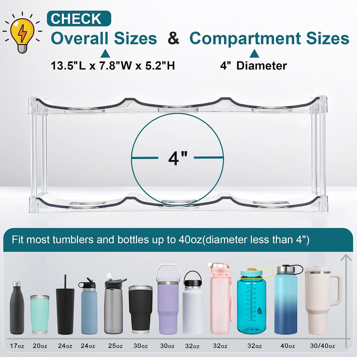 4-Tier Stackable Water Bottle Organizer - product photograph 4