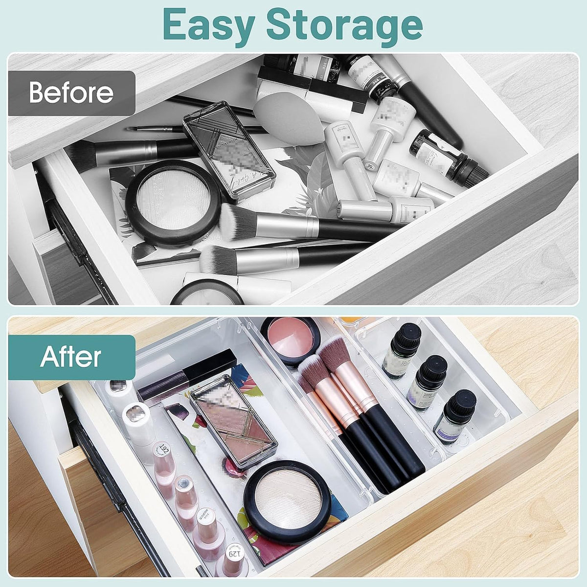 25-Piece Clear Drawer Organizer Bin Set - product photograph 4