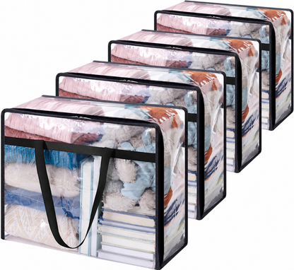 Clear Foldable Clothes Storage Bags - 4 Pack - product photograph 1