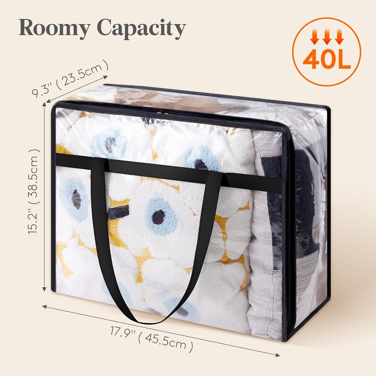 Clear Foldable Clothes Storage Bags - 4 Pack - product photograph 4