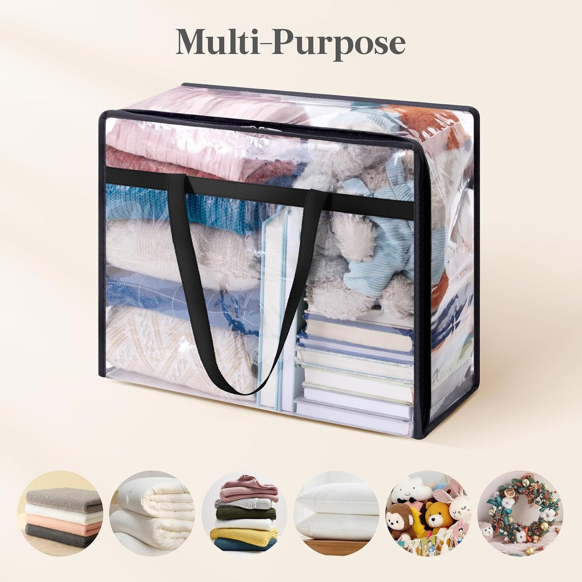 Clear Foldable Clothes Storage Bags - 4 Pack - product photograph 5