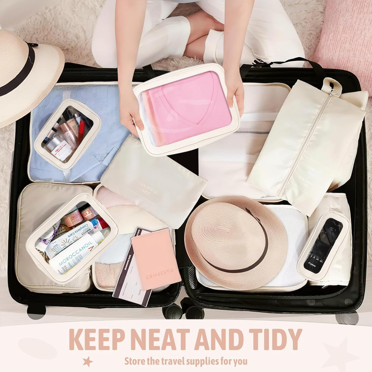 Clear Waterproof Travel Organizer Pouches - 5 Piece Set - product photograph 5