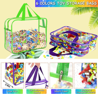 Color Large Toy Storage Bags with Labels - 6 Pack - product photograph 3