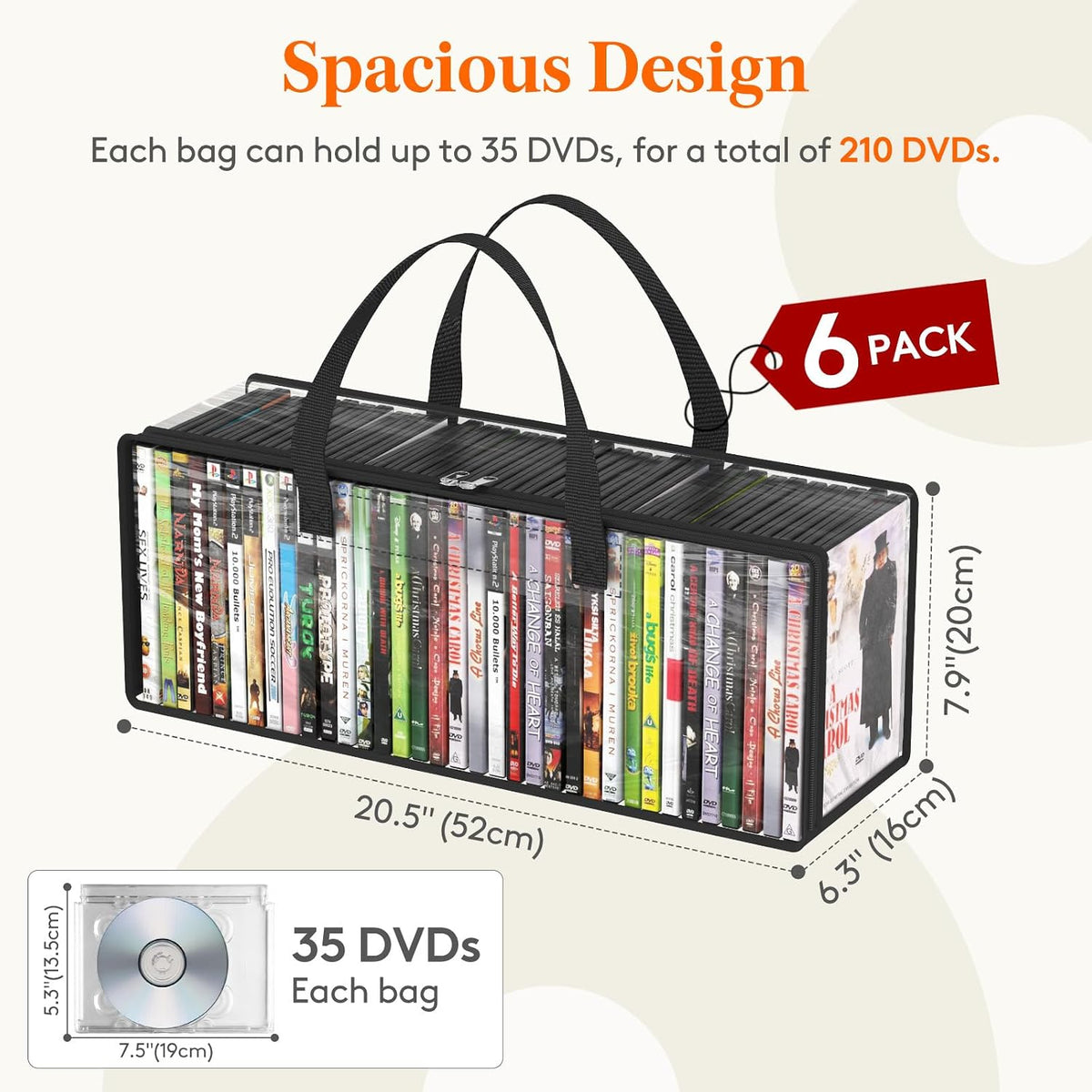 DVD and Media Storage Bags - 6 Pack - product photograph 4