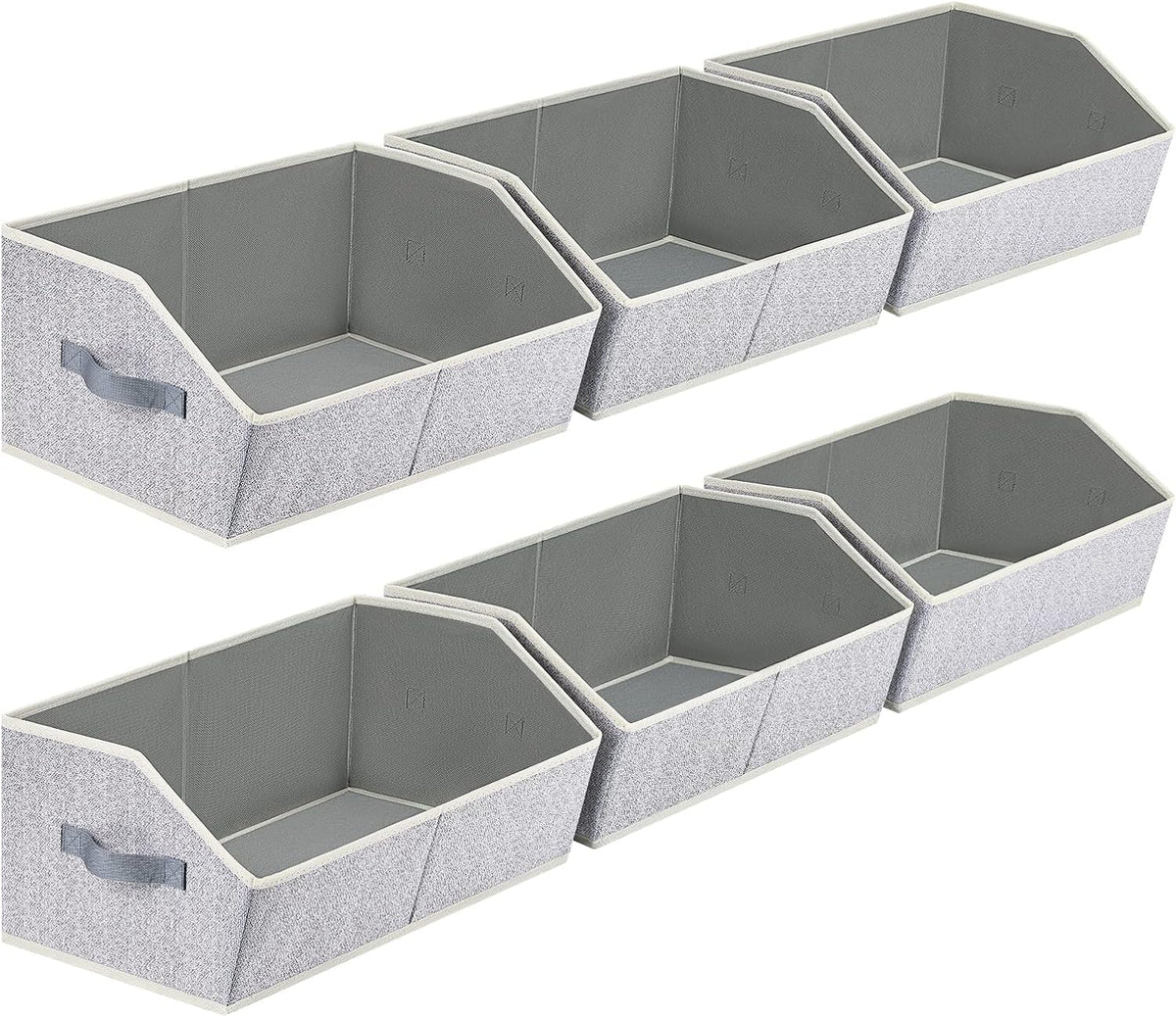 Fabric Trapezoid Closet Storage Bins - 6 Pack - product photograph 1