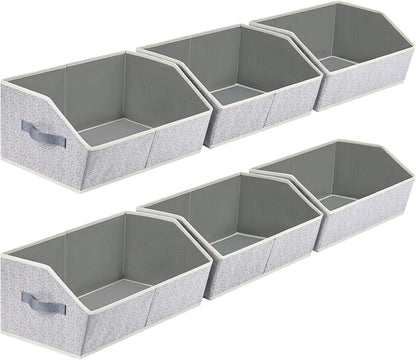 Fabric Trapezoid Closet Storage Bins - 6 Pack - product photograph 1