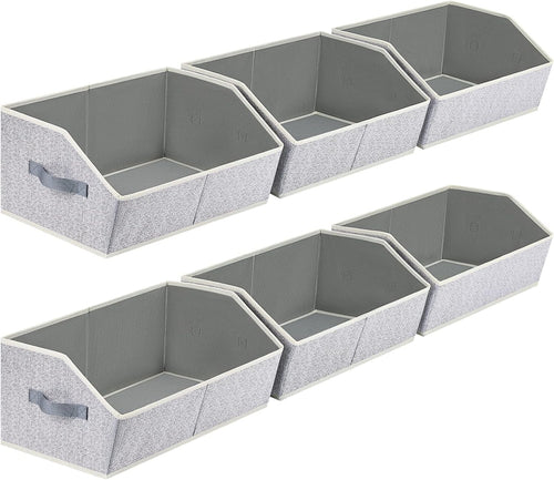 Fabric Trapezoid Closet Storage Bins - 6 Pack - product photograph 1