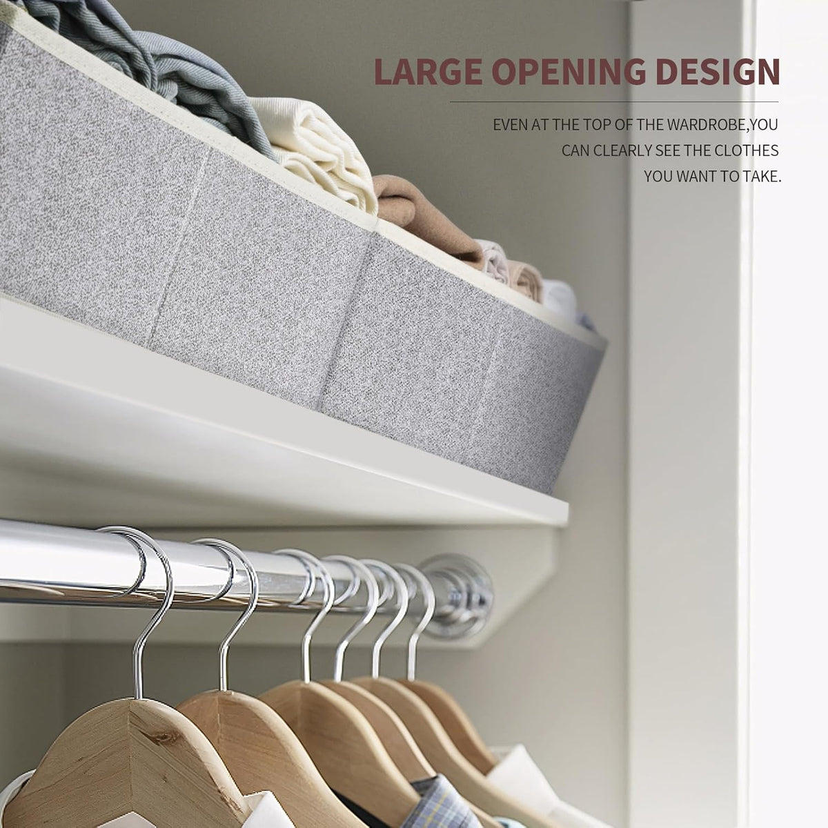 Fabric Trapezoid Closet Storage Bins - 6 Pack - product photograph 3