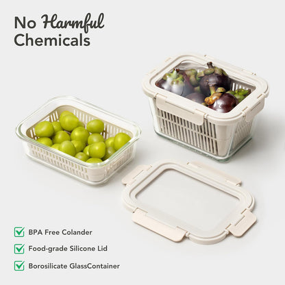 Glass Produce Storage Containers - 2 Pack - product photograph 4