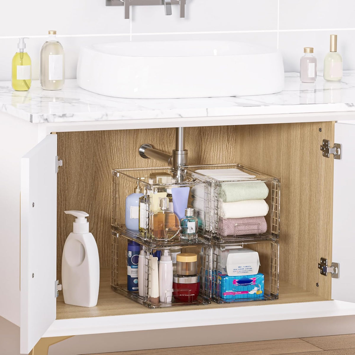 Large Stackable Storage Drawers - 4 Pack - product photograph 2