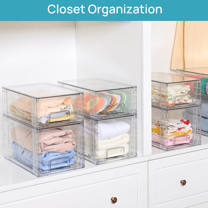 Large Stackable Storage Drawers - 4 Pack - product photograph 4