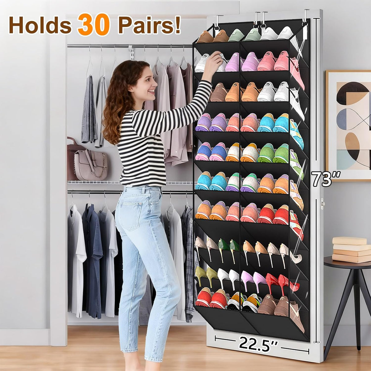 10-Tier Over-the-Door Shoe Organizer - product photograph 2