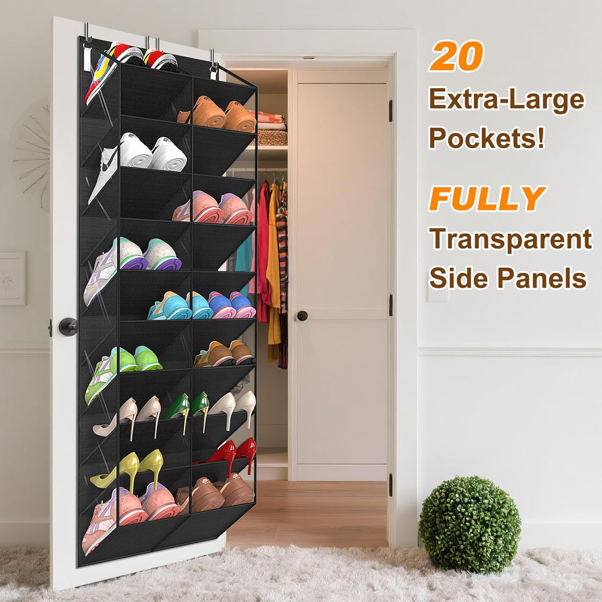 10-Tier Over-the-Door Shoe Organizer - product photograph 3