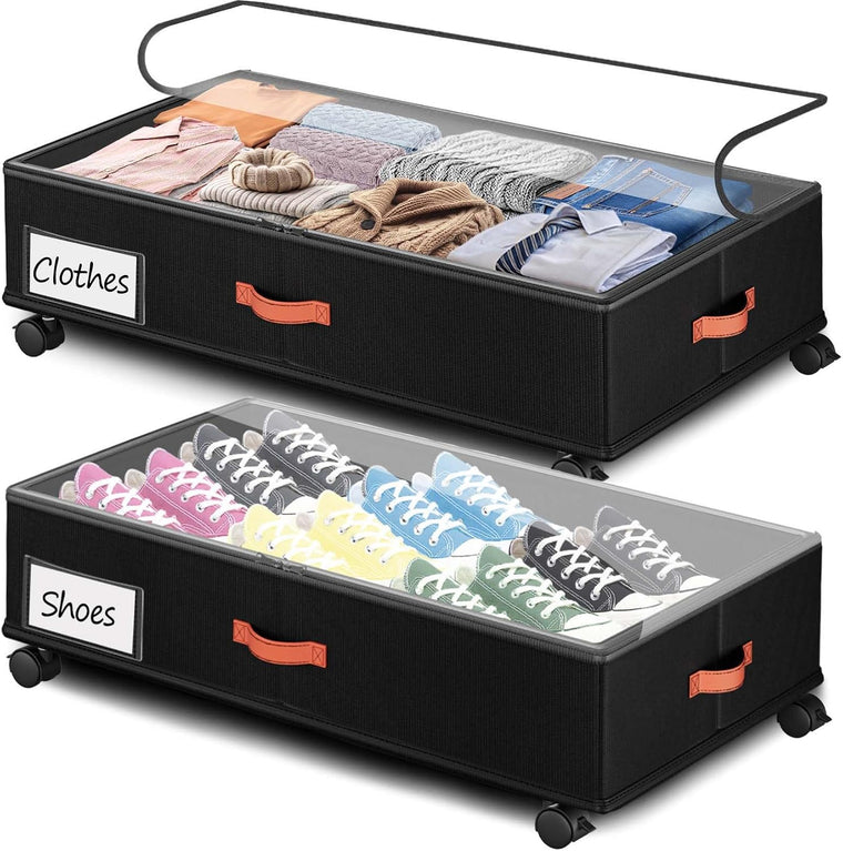 Rolling Under Bed Storage Bins - 2 Pack