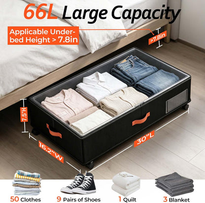 Rolling Under Bed Storage Bins - 2 Pack - product photograph 2
