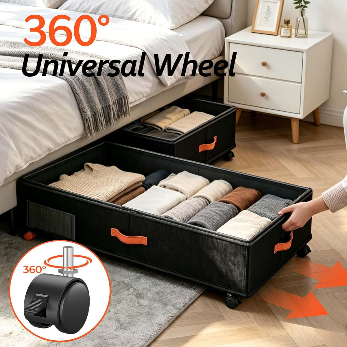 Rolling Under Bed Storage Bins - 2 Pack - product photograph 5