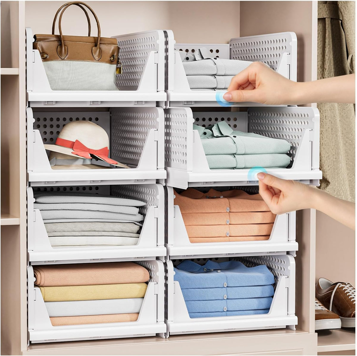 Stackable Storage Bins for Cabinets and Cupboards - product photograph 2