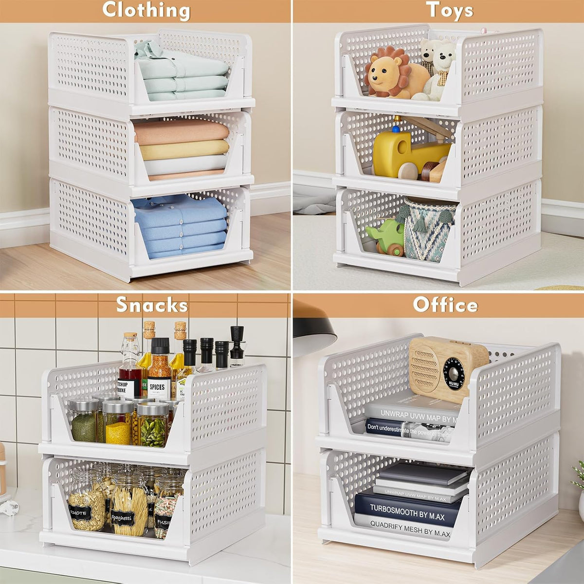 Stackable Storage Bins for Cabinets and Cupboards - product photograph 4